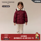 Teenie Weenie Kids小熊童裝24冬男女寶仿羊羔絨翻領(lǐng)三防羽絨服 酒紅色 120 cm