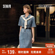 森馬（Semir）[森柔牛仔]牛仔連衣裙女夏工裝風(fēng)收腰港風(fēng)中長(zhǎng)裙103324114001