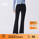 森馬（Semir）森柔牛仔|牛仔褲女做舊時(shí)尚長(cháng)褲秋季ins潮流顯腿長(cháng)喇叭褲港風(fēng) 牛仔水洗黑98201 27