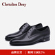 克雷斯丹尼（Chrisdien Deny）意大利進(jìn)口皮鞋男士商務(wù)正裝鞋英倫時(shí)尚擦色系帶德比鞋 黑色GZH6003NCA 40