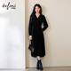 伊芙麗（eifini）伊芙麗精致花邊裝飾絲絨針織顯瘦百搭小黑裙2025冬季新款女連衣裙 黑色 M 105-115斤