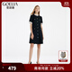 歌莉婭小香風(fēng)連衣裙新款小個(gè)子氣質(zhì)黑色短袖百褶裙1C4R4K5S0 00B黑色 XS
