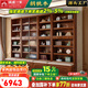 溫暖一家實(shí)木書柜胡桃木書房落地式展示柜現(xiàn)代風(fēng)木質(zhì)多功能置物書架儲物柜 3m整墻卡座組合柜-主圖款