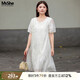 MsShe【天絲萊賽爾】大碼女裝2025夏季胖mm新中式高級感連衣裙子 【短袖】米白色現貨 XL