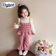 Dudant國際品牌女童娃娃衫吊帶套裝兩件套2025新款春秋季兒童小女孩時(shí)髦 粉色 120 cm