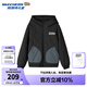 Skechers斯凱奇秋冬新款兒童梭織裥棉連帽外套男女童休閑保暖外套L425K078 碳黑/0018 130