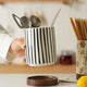 肆月復古風(fēng)陶瓷筷子筒 筷子置物架筷子收納盒 廚房筷子籠 豎紋