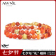AWNL【七夕情人節(jié)禮物】橙紅瑪瑙北歐M隕石疊戴手鏈女手串送女友 【品牌禮盒】橙紅瑪瑙手鏈 S碼-推薦手圍14-15cm