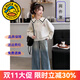 G.DUCKKIDS童裝女童套裝春秋2025新款中大童衣服女孩衛衣闊腿褲時(shí)髦兒童秋裝 白色兔子衛衣+牛仔褲 170 尺碼15~16歲【160-170cm】