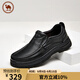 駱駝牌皮鞋柔軟牛皮商務(wù)休閑通勤男鞋舒適增高鞋 P15A211016 黑色 41