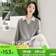 歐莎（OSA）灰色假兩件針織衫2025年秋季新款女襯衫領(lǐng)毛衣高級感內搭上衣氣質(zhì) 灰色 XL