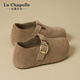 拉夏貝爾（La Chapelle）女鞋勃肯鞋女新款百搭厚底休閑鞋低幫輕便鞋子女 卡色 37