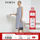 PORTS寶姿商場同款新品女裝垂墜疊片無袖連衣裙LL8D243KWS012 迷霧藍(lán) M （6）