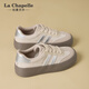 拉夏貝爾（La Chapelle）女鞋板鞋女新款百搭厚底休閑鞋低幫復古徳訓鞋女 卡其銀 38