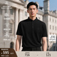 布克兄弟（BrooksBrothers）[涼感]布克兄弟男士25夏新款商務(wù)精致小領(lǐng)純色polo衫 0004-黑色 L