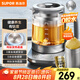 蘇泊爾（SUPOR）純鈦養(yǎng)生壺 玻璃面板燒水壺 316L不銹鋼恒溫煮茶器  加大濾網(wǎng) 電熱水壺多段保溫1.5L SW-15YJ55