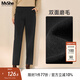 MsShe大碼女裝2025秋冬【加厚保暖雙面磨毛】胖mm高腰哈倫長(cháng)褲子 A款黑色現貨偏小半個(gè)碼 3XL