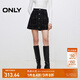 ONLY秋季時(shí)髦設計感撞色口袋皮裙短裙半身裙女|12439M001 E40 瑪瑙黑色 M (165) 68A