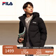 FILA 斐樂(lè )官方男裝羽絨服男冬季時(shí)尚休閑連帽情侶保暖外套 正黑色-BK 175/96A/L