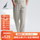 諾帝卡（NAUTICA）【大促爆款】男裝25春夏新款天絲亞麻休閑褲男PO5212 煙灰色053 M