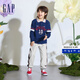 Gap男童春季logo撞色條紋松緊束口褲兒童裝長(cháng)褲890425 灰色 130 cm(S)亞洲尺碼