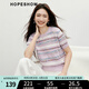 紅袖花紗甜美針織衫2025夏季新款女裝鏤空?qǐng)A領(lǐng)短袖甜美氣質(zhì)百搭上衣 紫條729 XL