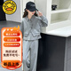 G.DUCKKIDS小黃鴨女大童洋氣春裝2025新款初中生學(xué)生衣服女孩假兩件襯衫套裝 花灰色 160 cm 建議身高145-155重70-80斤