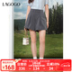 LAGOGO高級感A字休閑短褲女拉谷谷2025年夏季新款高腰壓褶西裝褲 灰色 L