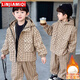 鄰家米其【加絨加厚】童裝男童套裝冬裝保暖帥氣寶寶兒童冬季男孩小孩衣服 XT8038（外套+褲子）-卡其色 110 碼/身高100-110cm（3-4歲）