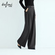 伊芙麗（eifini）蔣欣代言時(shí)髦職場(chǎng)拖地西裝闊腿褲多色通勤女褲2025秋裝新款 深灰 M