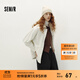 森馬（Semir）森柔牛仔|牛仔外套女中長(cháng)款燈芯絨翻領(lǐng)秋季落肩寬松上衣時(shí)尚 奶白10501 M