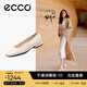 愛(ài)步（ECCO）七夕禮物 單鞋女 倪妮同款一腳套方頭淺口平底低跟鞋 安妮208553 石灰色20855301378 夏季推薦色 38