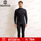 BESNOS意大利品牌德絨保暖內(nèi)衣男士羊絨蠶絲半高領(lǐng)套裝男加厚秋衣秋褲男 深灰色 3XL /送男友送老公（170-190斤）