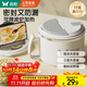 雙槍304不銹鋼泡面碗帶蓋 方便面瀝水飯盒大號1400ml