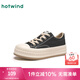 熱風(fēng)（Hotwind）【商場同款】厚底帆布鞋女鞋25年春季百搭休閑鞋學(xué)院風(fēng)運(yùn)動鞋 01黑色 37 235mm