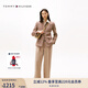 TOMMY HILFIGER25新款秋冬女裝職場通勤暗襟半松緊腰寬松闊腿休閑褲06061 卡其色0F4 S