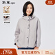 斯琴2024秋冬新款綿羊毛連帽寬松外套拉鏈上衣女休閑BDQS03886 石灰白 M