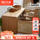 源氏木語(yǔ)原木風(fēng)換鞋凳家用門(mén)口穿鞋凳日式藤編鞋柜坐凳一體可儲物 藤編  鞋柜 【900*350*435mm】