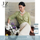 玖姿·安娜蔻醋酸V領(lǐng)七分袖小衫女2023夏氣質(zhì)純色緞面系帶上衣 翠綠 XL