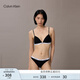 Calvin Klein內(nèi)衣【七夕禮物】女士提花無(wú)鋼圈軟支撐ck羅紋三角文胸QP3265O UB1-太空黑 M