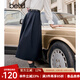 百圖betu女裝秋季新款半身裙簡(jiǎn)約高腰半身裙顯瘦赫本裙女2309T96 深寶藍 M