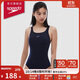 速比濤（Speedo）泳衣女專(zhuān)業(yè)游泳健身訓練溫泉度假純色防曬抗氯連體泳衣 深藍色 34
