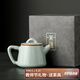 唐豐李桂蓮天青汝窯茶壺功夫茶具陶瓷單壺禮品 宋蘊(yùn)文竹壺禮盒裝