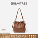 BAGTREE包包樹(shù)云采包2025年新款植鞣皮抽繩水桶包通勤斜挎腋下單肩包禮物 烤棕色-小號 贈無(wú)事牌包掛 高級小眾