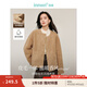 茵曼（INMAN）復(fù)古仿羊羔絨外套2024冬季女裝新款寬松休閑百搭圓領(lǐng)厚暖開衫 卡其色 S