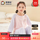英博倫兒童睡衣春夏季七分袖純棉女童家居服套裝小孩空調服316粉紫 150