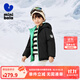 迷你巴拉【三防】冬季新款男女童雙面穿羽絨服保暖羽絨外套 黑色90001（白鴨絨） 120