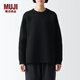 無(wú)印良品（MUJI）Labo 男女通用 可水洗圓領(lǐng)毛衣 男女同款秋冬針織衫 黑色 XL（180/96A）