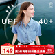 百圖betu女裝2025夏季新款襯衫萊賽爾棉防曬上衣短袖牛仔外套2505T41 牛仔色 M