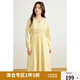 獨(dú)束大碼女裝法式慵懶感連衣裙兩件套2025春優(yōu)雅氣質(zhì)馬甲連衣裙套 麥稈黃（連衣裙） 2XL (尺碼：4)